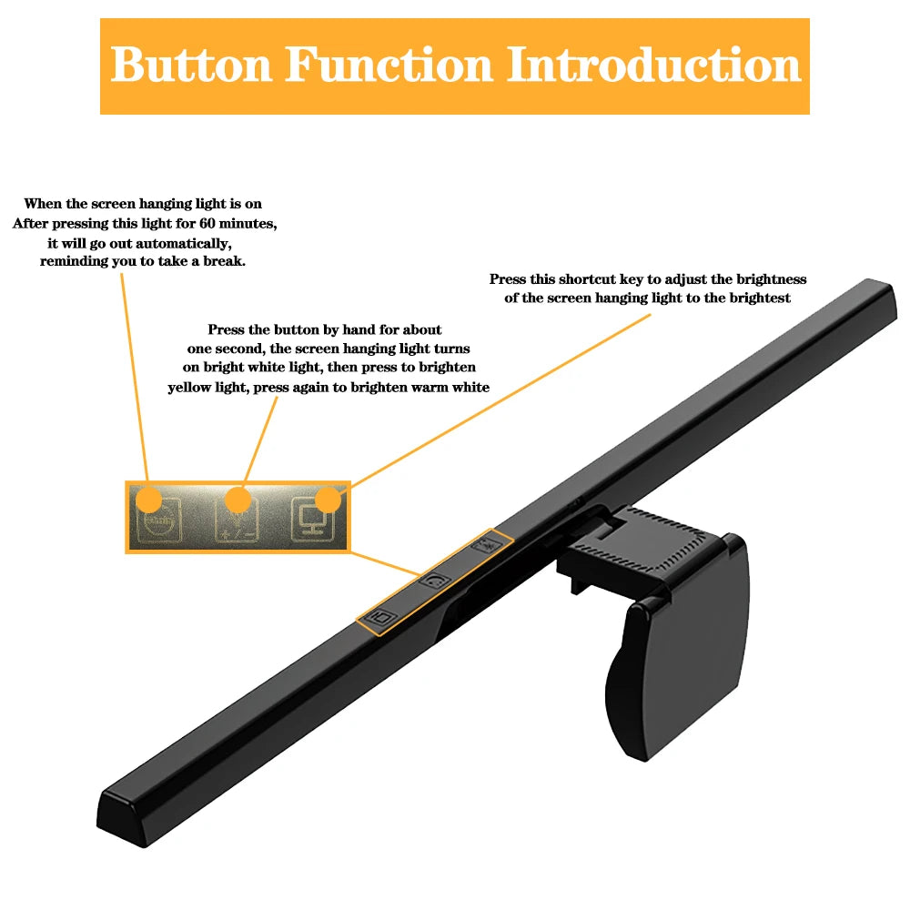 LED Screen Bar Desk Lamp – Eye-Care Lighting for Work & Gaming Setup
