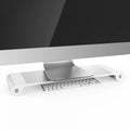 Aluminum Desktop Monitor Stand with USB Hub – Laptop & iMac Riser with 4-Port Charging, Non-Slip Space Saver Desk Organizer