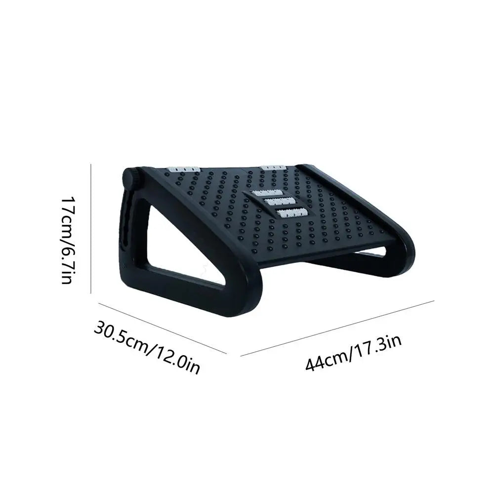 Adjustable Ergonomic Foot Rest with Massage Rollers & 6 Height Settings