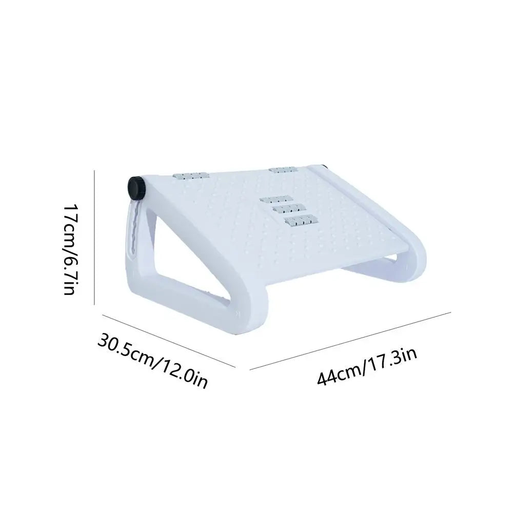 Adjustable Ergonomic Foot Rest with Massage Rollers & 6 Height Settings