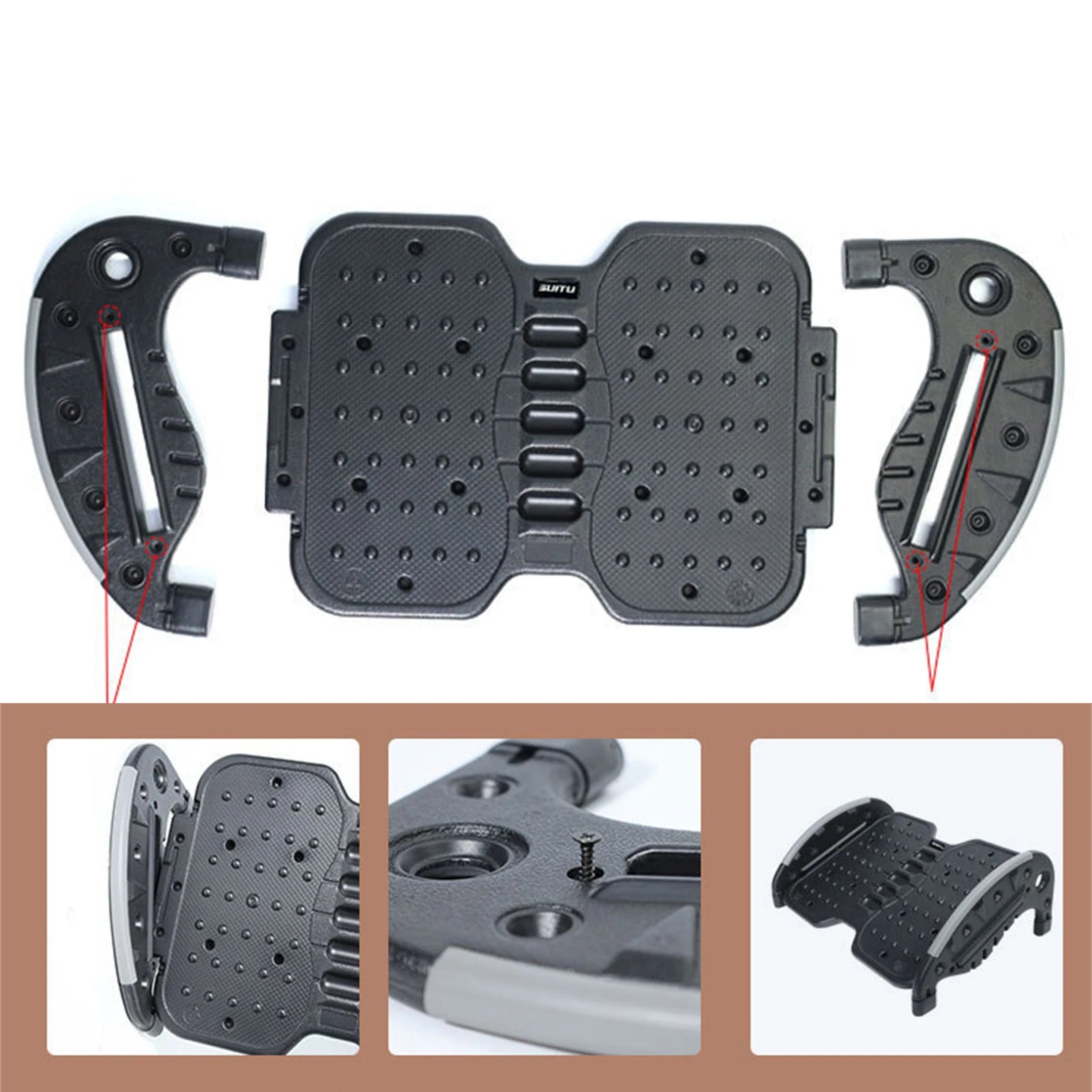 Office Foot Rest Under Desk with Massage Beads & Adjustable Height