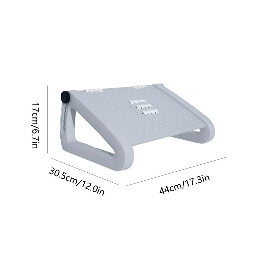 Adjustable Ergonomic Foot Rest with Massage Rollers & 6 Height Settings