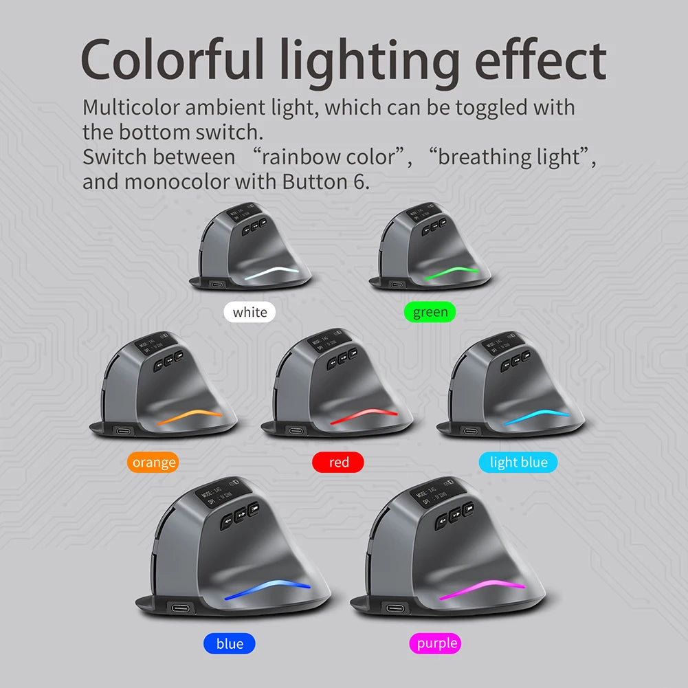 HyperPlay 2.4GHz Wireless Gaming Mouse – 3200DPI Ergonomic 8-Button RGB Controller (Right-Handed)