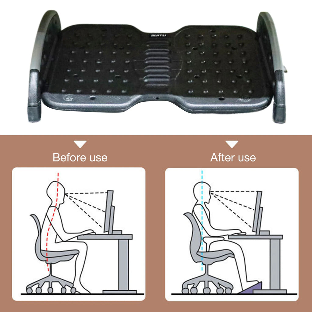 Office Foot Rest Under Desk with Massage Beads & Adjustable Height