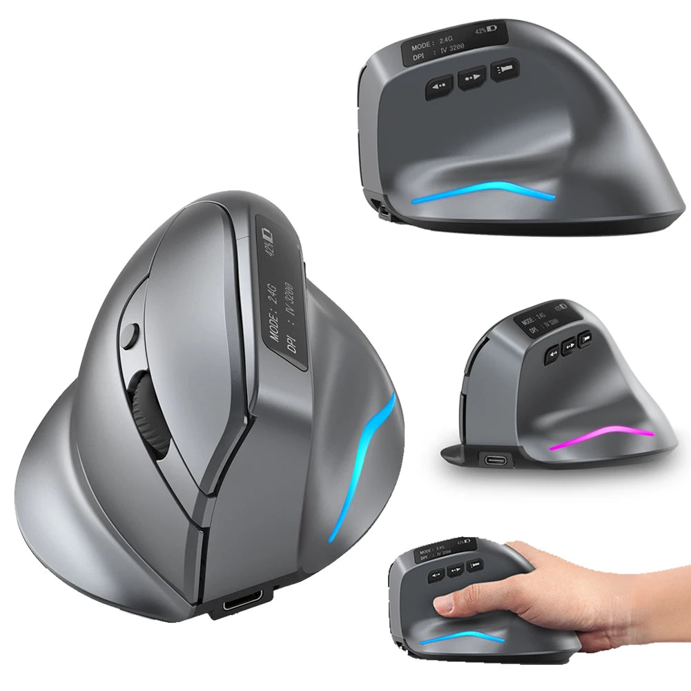 HyperPlay 2.4GHz Wireless Gaming Mouse – 3200DPI Ergonomic 8-Button RGB Controller (Right-Handed)