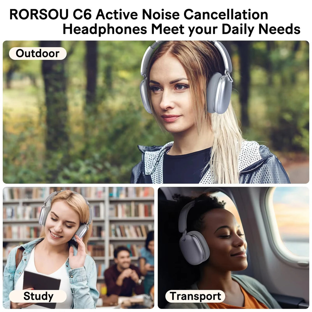 Ergonomic Foldable Headphones | Deep Bass Over-Ear Wireless Earbuds